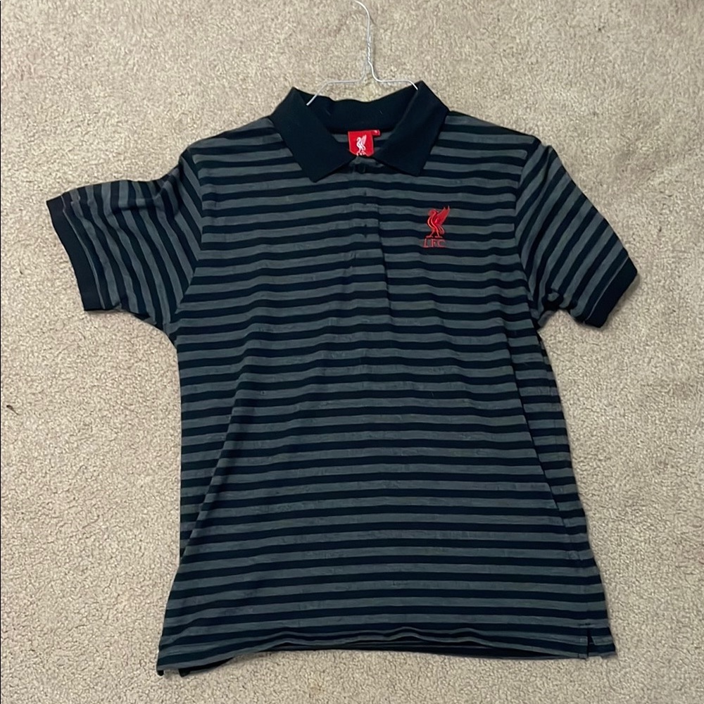 Liverpool Kids Striped Polo Shirt - Black